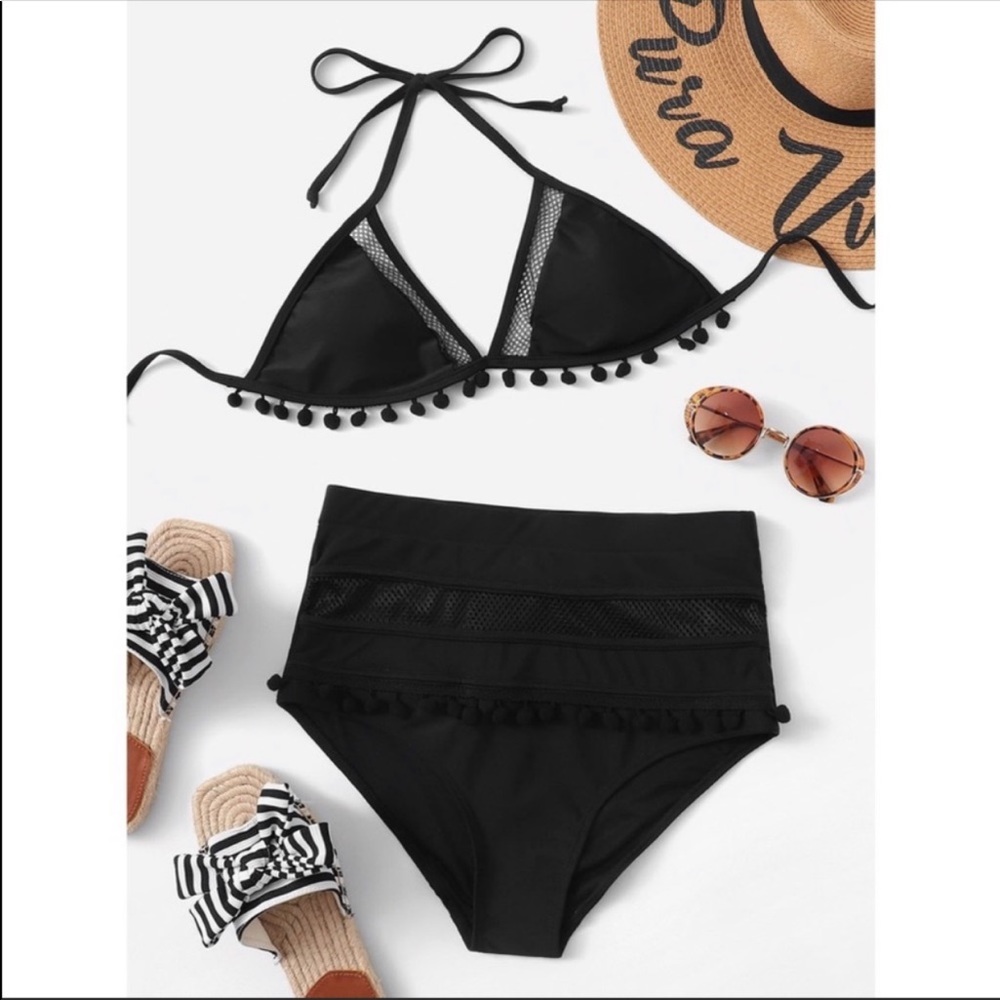 Pom-Pom Mesh High Waisted Bikini - Picture 3 of 8